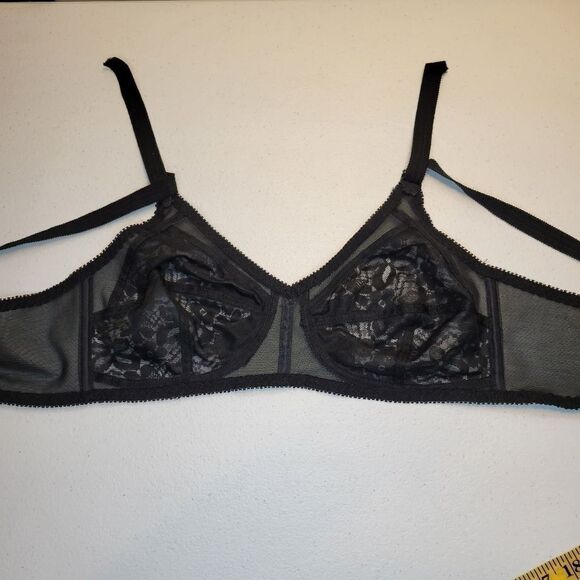 KIKI Vintage Black Lace Bralet Bra 38B - Picture 6 of 11